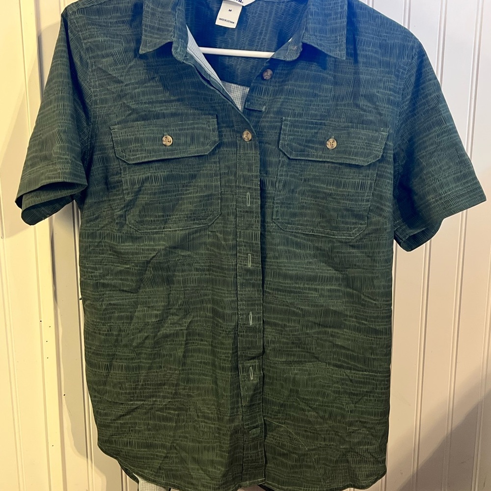 Duluth Trading Co Green Casual Button Down Shirt